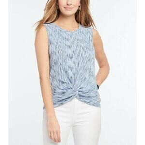 NIC + ZOE NEW $98 Daytrip Twist Sleeveless Sweater Tank in Light Sky XL